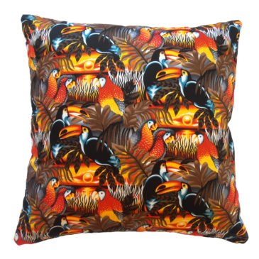 Toucan and Parrot Sunset Cushion Cover